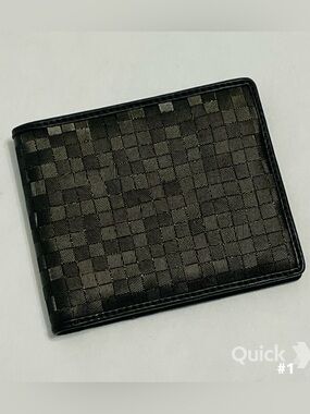 New Leather Black Bi Fold Wallet In Gray